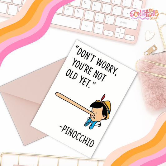 Cartão de aniversário "Ainda não é velho"