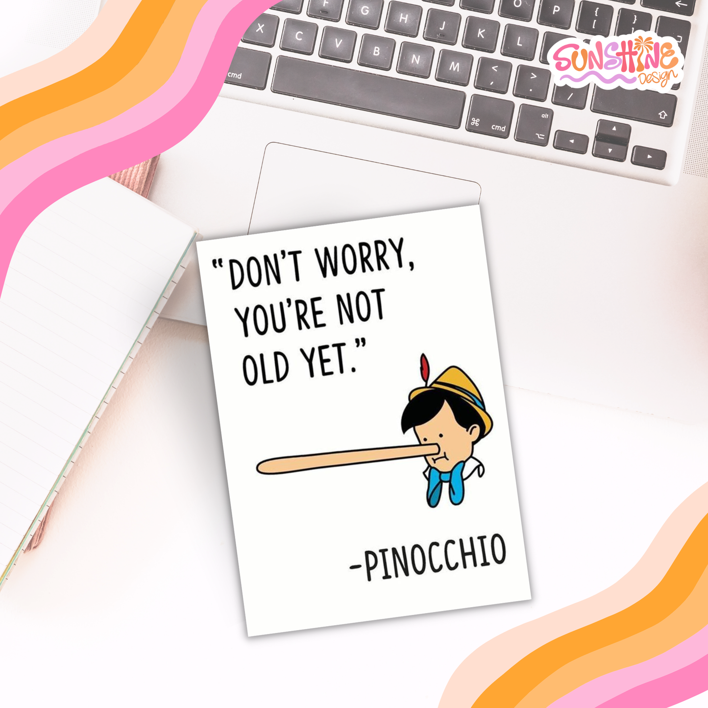 Cartão de aniversário "Ainda não é velho"