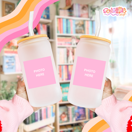 Copo de vidro personalizado