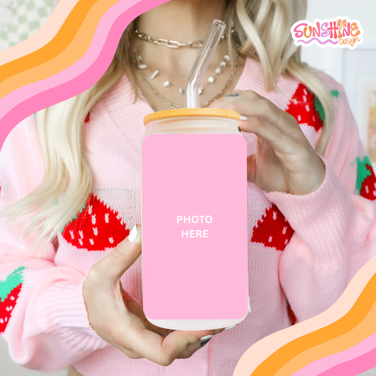 Copo de vidro personalizado