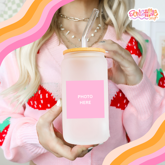 Copo de vidro personalizado