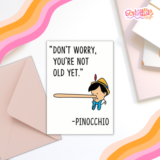 Cartão de aniversário "Ainda não é velho"