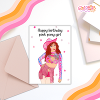 Load image into Gallery viewer, Pink Pony Girl Birthday Card
