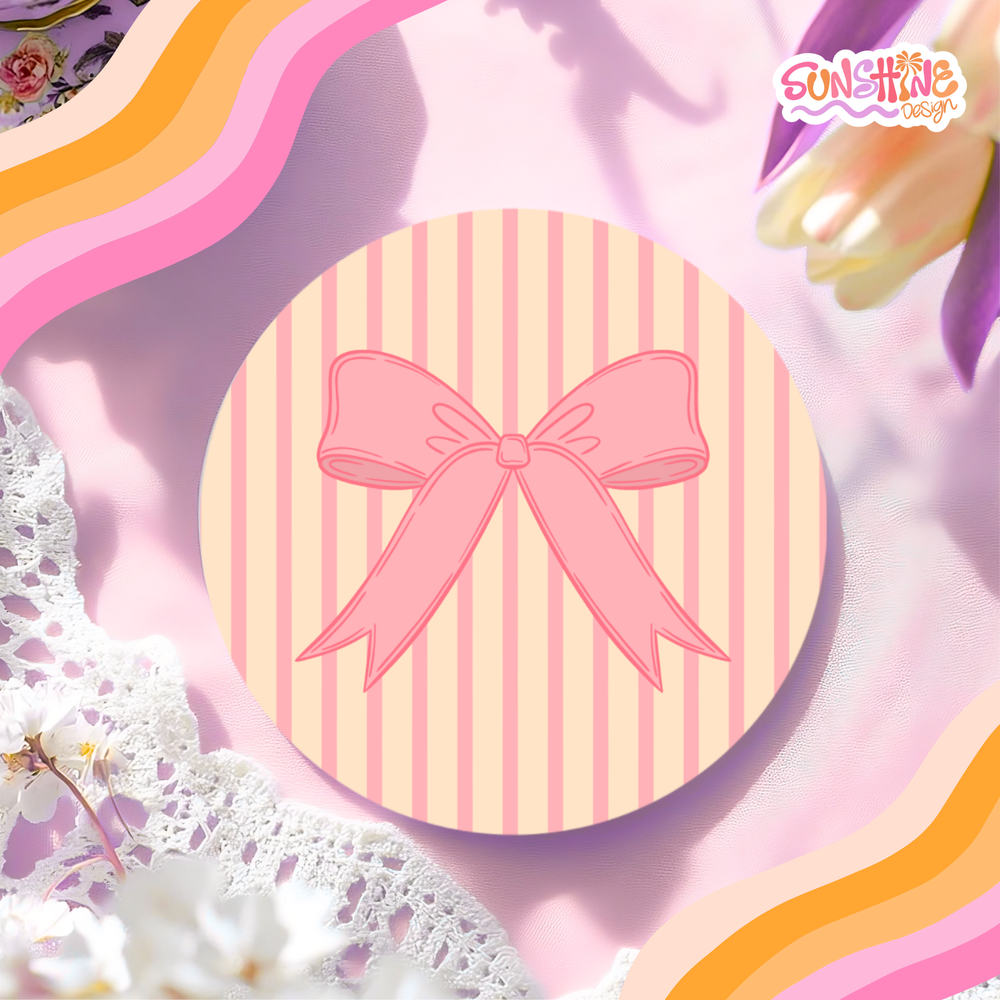 Pink Bow Coaster