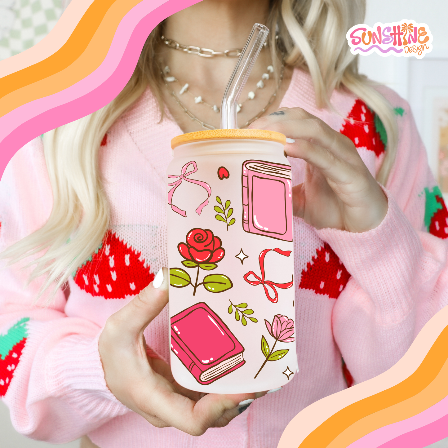 Chávena de Vidro Romance in Bloom