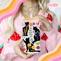 Load image into Gallery viewer, Blooming Cat Glass Cup
