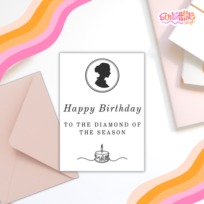 Cartão de aniversário de diamante