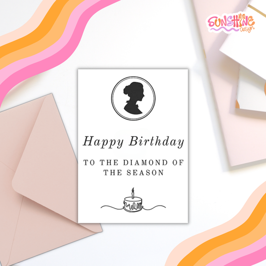 Cartão de aniversário de diamante