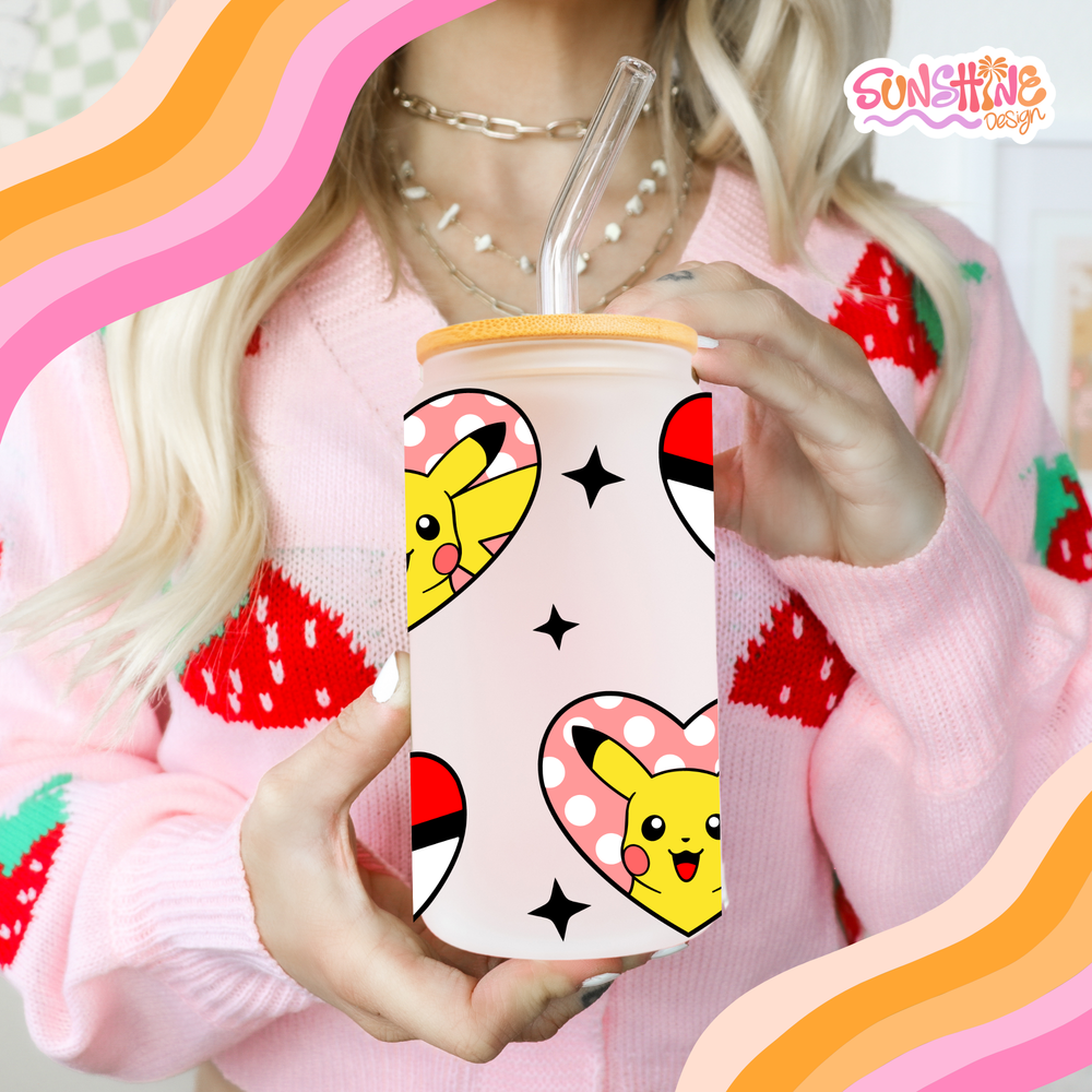 Electric Heart Glass Cup