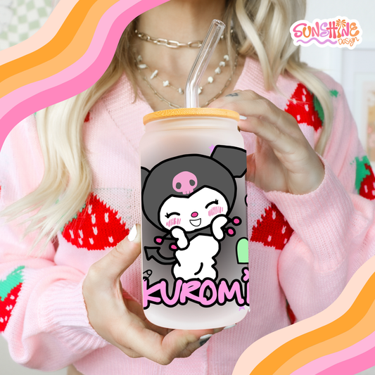 Copo de vidro Kuromi