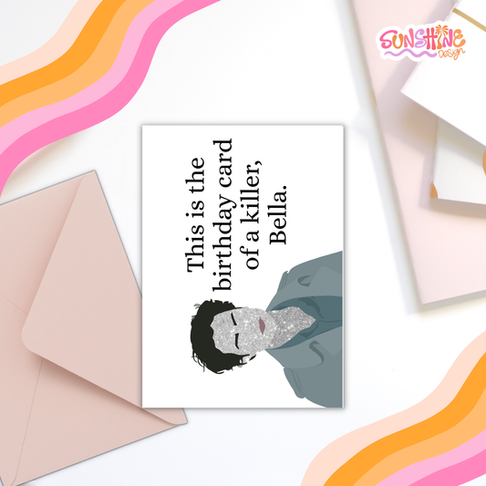 Sparkly Vampire Birthday Card