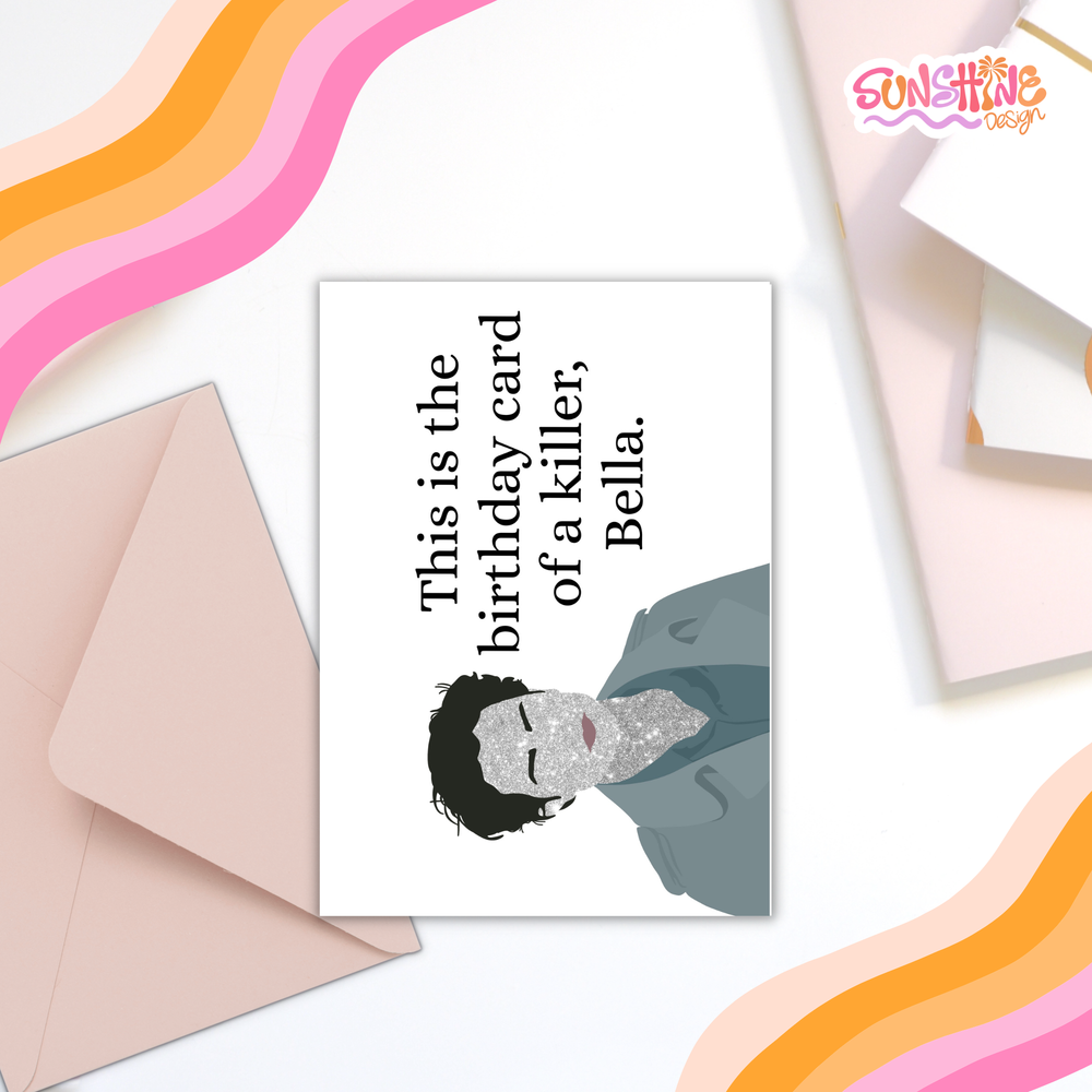 Sparkly Vampire Birthday Card