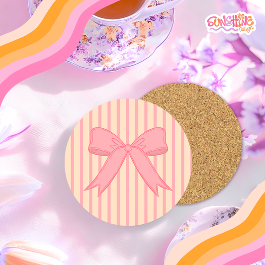 Pink Bow Coaster