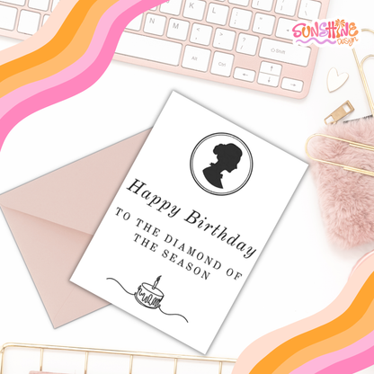 Cartão de aniversário de diamante