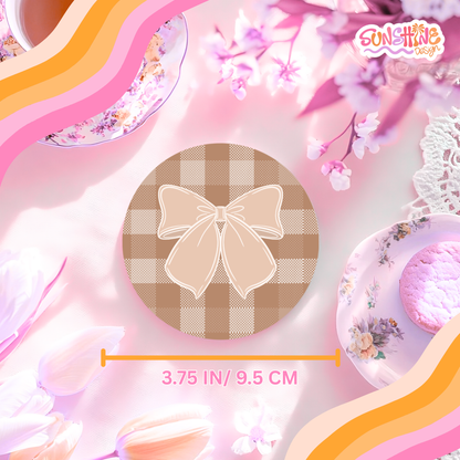 Porta-copos em formato de laço de amêndoa