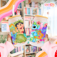 Load image into Gallery viewer, Aloha Stitch Glass Cup
