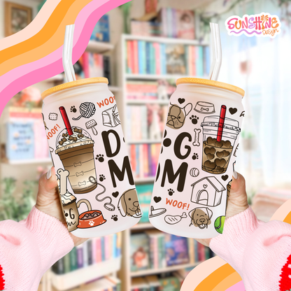 Copo de vidro para mãe de cão