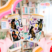 Load image into Gallery viewer, Blooming Cat Glass Cup
