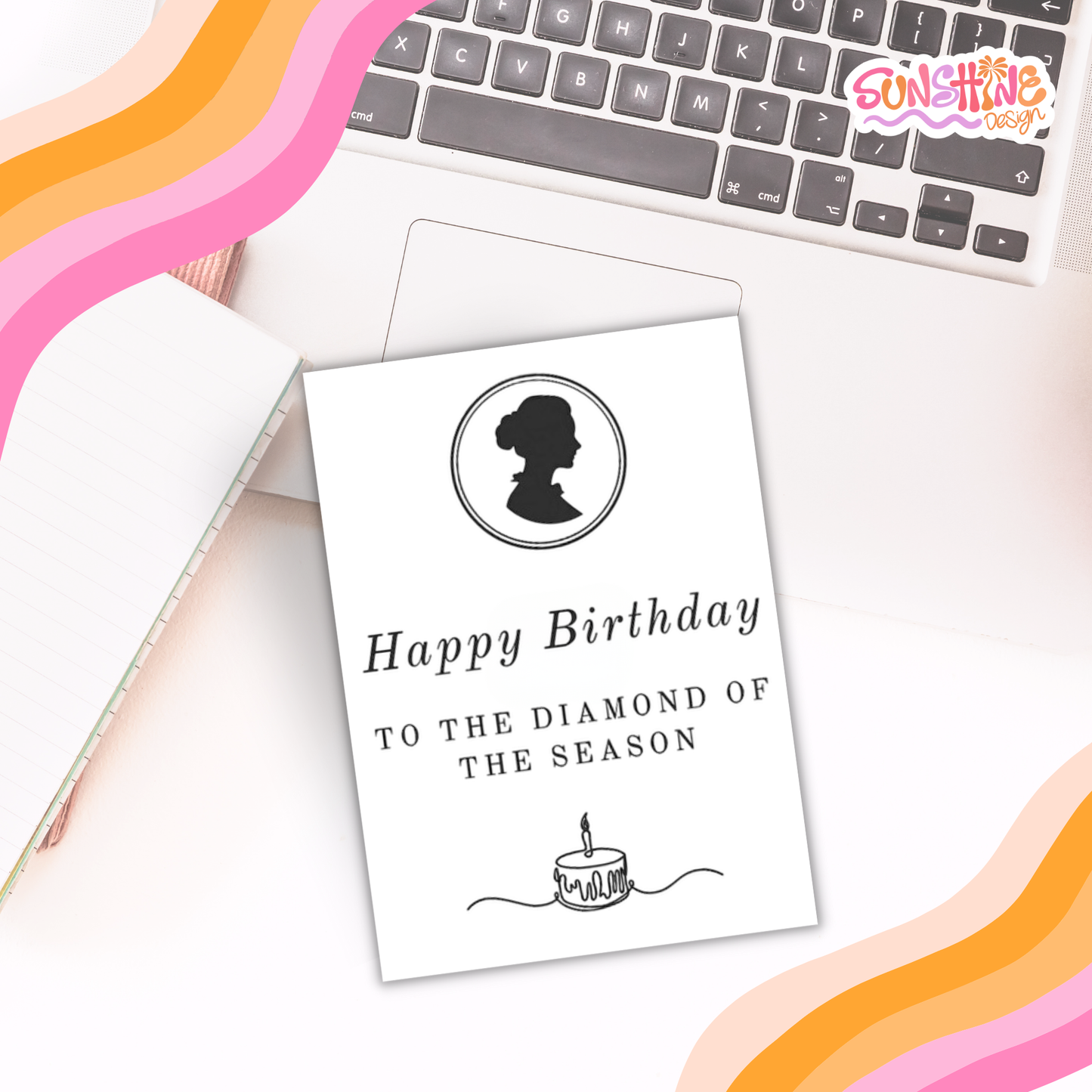 Cartão de aniversário de diamante