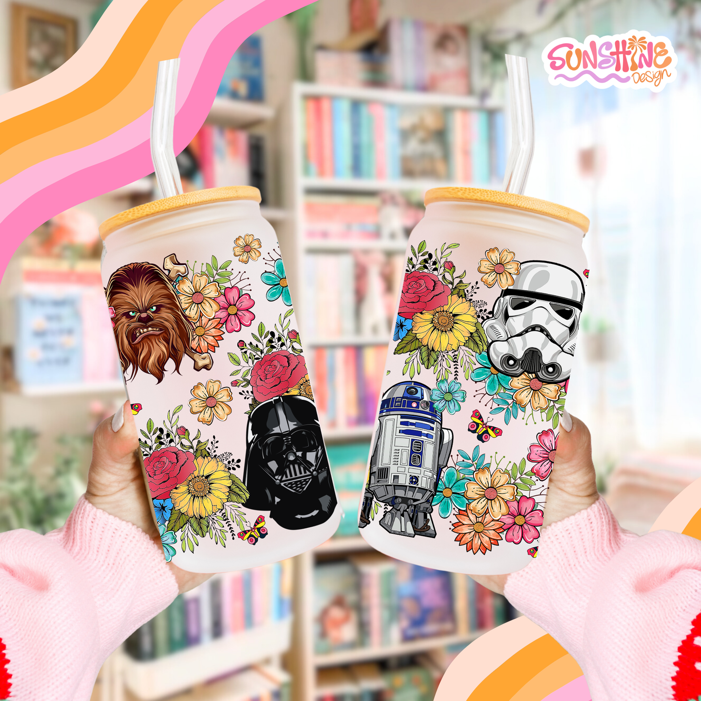 Copo de vidro Flor Galáctica