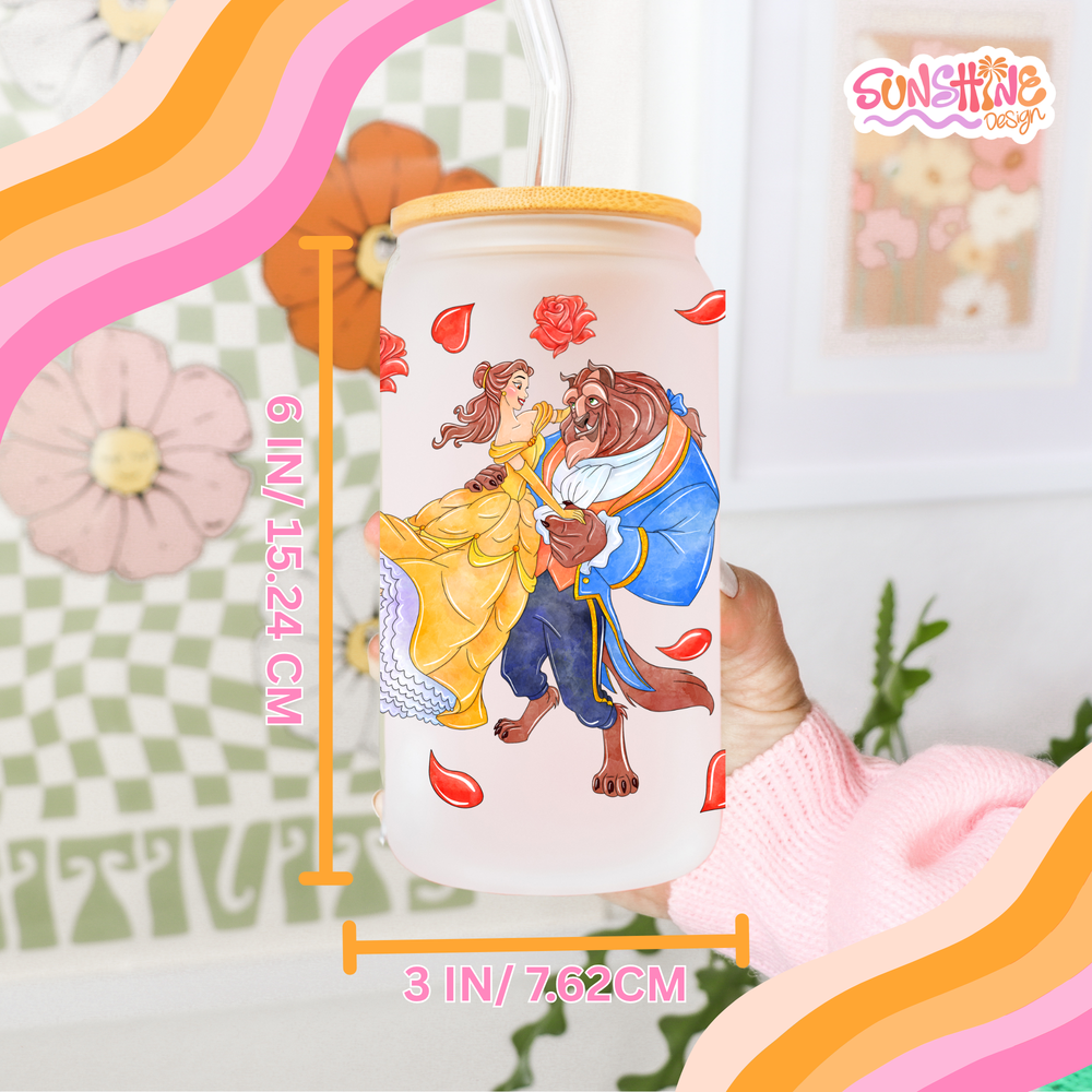 Beast & Beauty Glass Cup