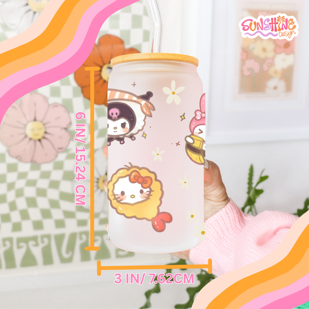 Sushi Kitty Glass Cup