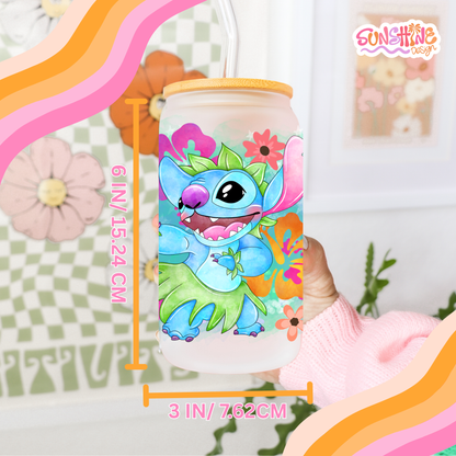 Copo de vidro Aloha Stitch