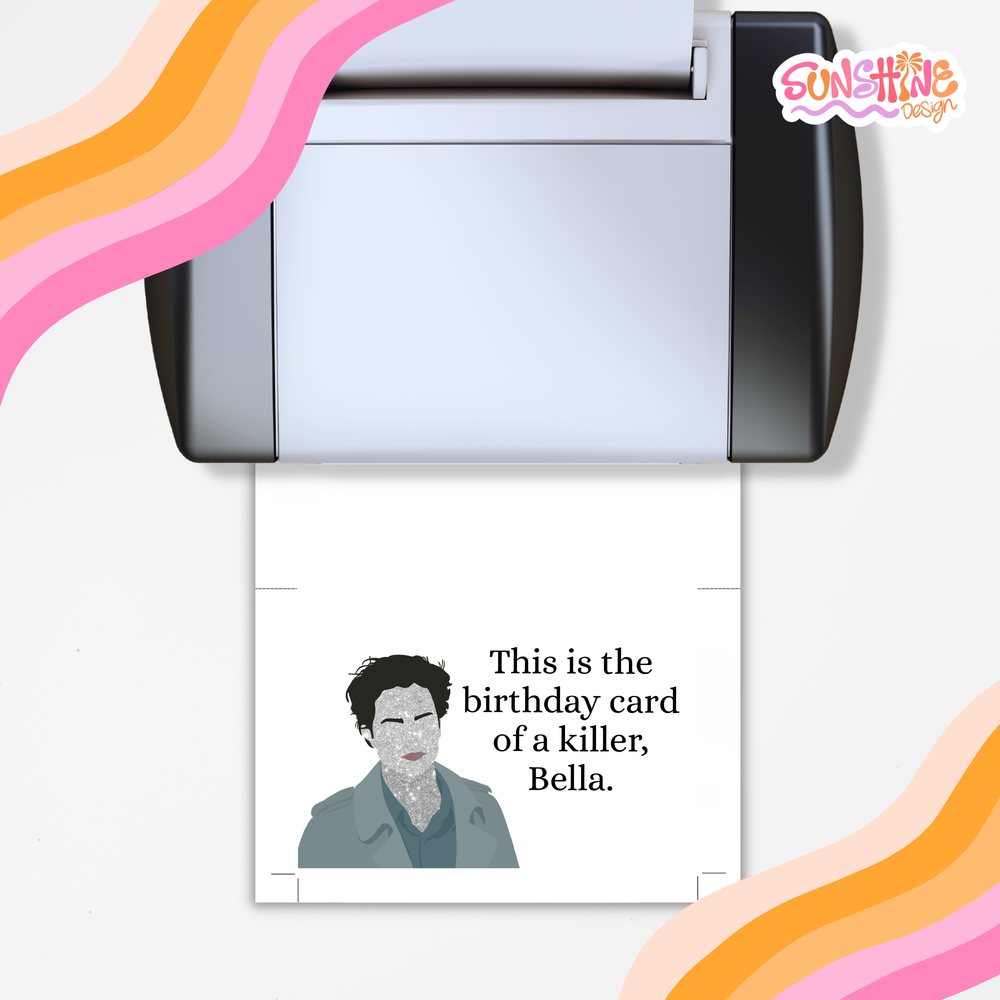 Sparkly Vampire Birthday Card