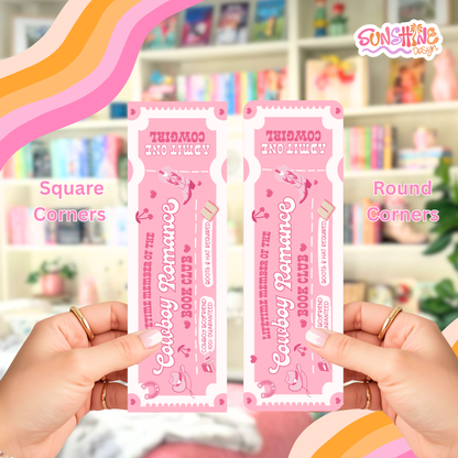 Marcador de livro de romance de cowboy