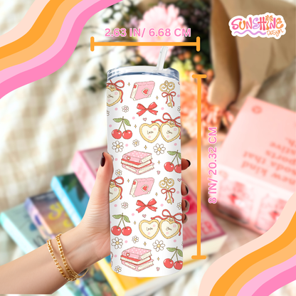 Copo romântico para amantes de livros