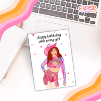 Load image into Gallery viewer, Pink Pony Girl Birthday Card
